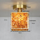 GobekUsa Crystal Glass LED Ceiling Light Copper Canopy Nordic Modern Design