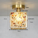 GobekUsa Crystal Glass LED Ceiling Light Copper Canopy Nordic Modern Design