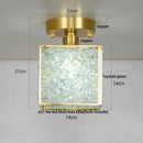 GobekUsa Crystal Glass LED Ceiling Light Copper Canopy Nordic Modern Design