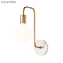 GobekUsa Modern Gold Wall Sconce with White Glass Shade – Bedroom Light Fixture