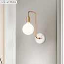GobekUsa Modern Gold Wall Sconce with White Glass Shade – Bedroom Light Fixture