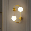 GobekUsa Modern Milk Glass LED Wall Mount Lamp with Brass Finish - Ideal for Bedroom Lighting