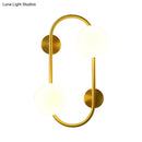 GobekUsa Modern Milk Glass LED Wall Mount Lamp with Brass Finish - Ideal for Bedroom Lighting