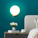 GobekUsa Sleek Opal Glass Wall Mount Lamp - Brass Bedside Sconce Light (1 Bulb)