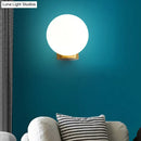 GobekUsa Sleek Opal Glass Wall Mount Lamp - Brass Bedside Sconce Light (1 Bulb)