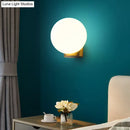 GobekUsa Sleek Opal Glass Wall Mount Lamp - Brass Bedside Sconce Light (1 Bulb)