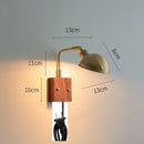 GobekUsa Clear Glass LED Wall Lights with Pull Chain Switch, Rotate Modern Nordic Wall Lamp