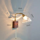 GobekUsa Clear Glass LED Wall Lights with Pull Chain Switch, Rotate Modern Nordic Wall Lamp