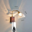 GobekUsa Clear Glass LED Wall Lights with Pull Chain Switch, Rotate Modern Nordic Wall Lamp