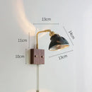 GobekUsa Clear Glass LED Wall Lights with Pull Chain Switch, Rotate Modern Nordic Wall Lamp