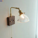 GobekUsa Clear Glass LED Wall Lights with Pull Chain Switch, Rotate Modern Nordic Wall Lamp