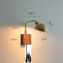 GobekUsa Clear Glass LED Wall Lights with Pull Chain Switch, Rotate Modern Nordic Wall Lamp