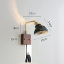 GobekUsa Clear Glass LED Wall Lights with Pull Chain Switch, Rotate Modern Nordic Wall Lamp
