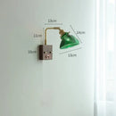 GobekUsa Clear Glass LED Wall Lights with Pull Chain Switch, Rotate Modern Nordic Wall Lamp