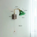 GobekUsa Clear Glass LED Wall Lights with Pull Chain Switch, Rotate Modern Nordic Wall Lamp