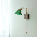 GobekUsa Clear Glass LED Wall Lights with Pull Chain Switch, Rotate Modern Nordic Wall Lamp
