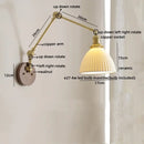GobekUsa LED Wall Lamps Pull Chain Switch Modern Stair Light Fixtures, Ceramic Copper