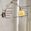 GobekUsa LED Wall Lamps Pull Chain Switch Modern Stair Light Fixtures, Ceramic Copper