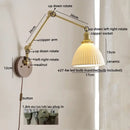 GobekUsa LED Wall Lamps Pull Chain Switch Modern Stair Light Fixtures, Ceramic Copper
