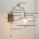 GobekUsa LED Wall Lamps Pull Chain Switch Modern Stair Light Fixtures, Ceramic Copper