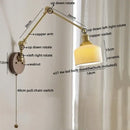GobekUsa LED Wall Lamps Pull Chain Switch Modern Stair Light Fixtures, Ceramic Copper