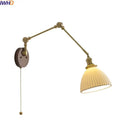 GobekUsa LED Wall Lamps Pull Chain Switch Modern Stair Light Fixtures, Ceramic Copper