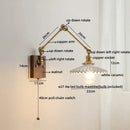GobekUsa LED Wall Lamps Pull Chain Switch Modern Stair Light Fixtures, Ceramic Copper