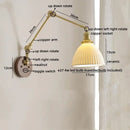 GobekUsa LED Wall Lamps Pull Chain Switch Modern Stair Light Fixtures, Ceramic Copper