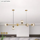 GobekUsa Modern Bubble Chandelier Lighting - 6-Light Smoke Gray Glass Shade for Kitchen Dining Room