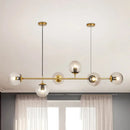 GobekUsa Modern Bubble Chandelier Lighting - 6-Light Smoke Gray Glass Shade for Kitchen Dining Room