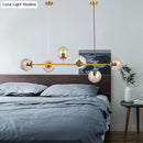 GobekUsa Modern Bubble Chandelier Lighting - 6-Light Smoke Gray Glass Shade for Kitchen Dining Room