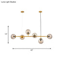 GobekUsa Modern Bubble Chandelier Lighting - 6-Light Smoke Gray Glass Shade for Kitchen Dining Room