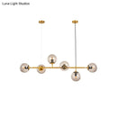 GobekUsa Modern Bubble Chandelier Lighting - 6-Light Smoke Gray Glass Shade for Kitchen Dining Room