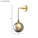 GobekUsa Modern Brass Corner Wall Light with Smoke Gray Glass Shade - 1 Light Fixture