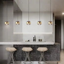 GobekUsa Gold Wrought Iron Hanging Lamp Glass Shade Suspended Pendant Light