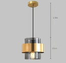 GobekUsa Gold Wrought Iron Hanging Lamp Glass Shade Suspended Pendant Light