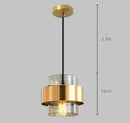 GobekUsa Gold Wrought Iron Hanging Lamp Glass Shade Suspended Pendant Light