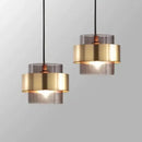 GobekUsa Gold Wrought Iron Hanging Lamp Glass Shade Suspended Pendant Light