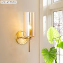 GobekUsa Brass Finish Clear Glass Wall Sconce Single Bulb Lamp