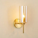 GobekUsa Brass Finish Clear Glass Wall Sconce Single Bulb Lamp