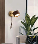 GobekUsa LED Wall Sconce Light Fixture Walnut Base Modern Art Wandlamp