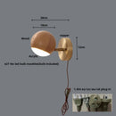 GobekUsa LED Wall Sconce Light Fixture Walnut Base Modern Art Wandlamp