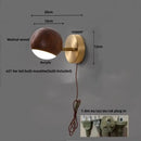 GobekUsa LED Wall Sconce Light Fixture Walnut Base Modern Art Wandlamp