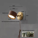 GobekUsa LED Wall Sconce Light Fixture Walnut Base Modern Art Wandlamp
