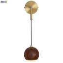 GobekUsa Adjustable Walnut Wood LED Wall Sconce | Nordic Bedroom Lamparas with Acrylic | Simple Aisle Décor