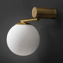GobekUsa Modern White Glass Sphere Wall Light with Gold LED Fixture