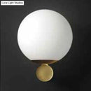 GobekUsa Modern White Glass Sphere Wall Light with Gold LED Fixture