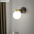 GobekUsa Modern Brass LED Wall Sconce Light - White Glass Mid Century Wall Fixture (1/2 Bulbs)