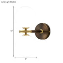 GobekUsa Modern Brass LED Wall Sconce Light - White Glass Mid Century Wall Fixture (1/2 Bulbs)