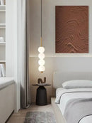GobekUsa LED White Pearl Glass Pendant Lights for Kitchen Bar Decor - Bubble Hanging Lamp